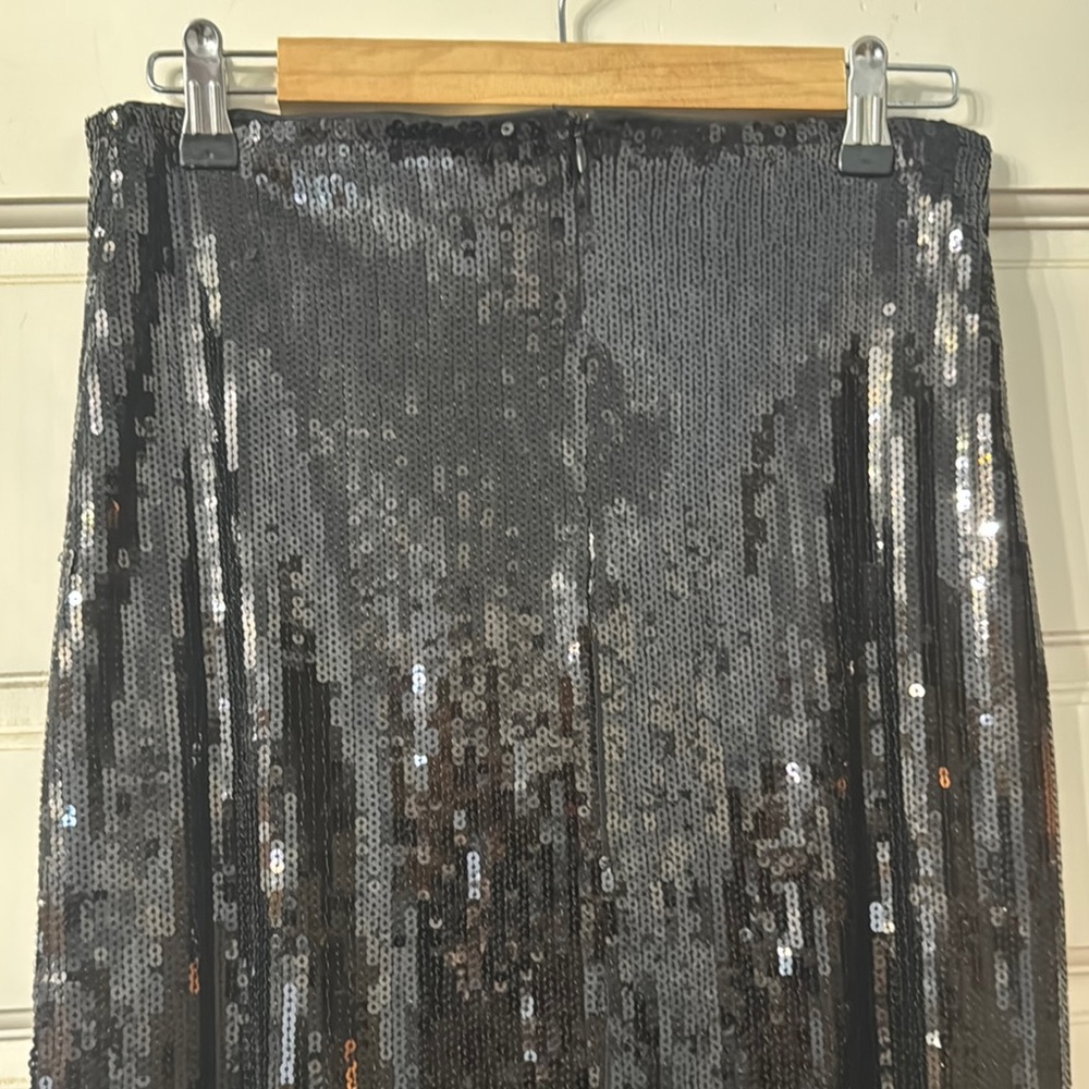 Elegant Black Sequin Fringe Skirt - Picture 5 of 5